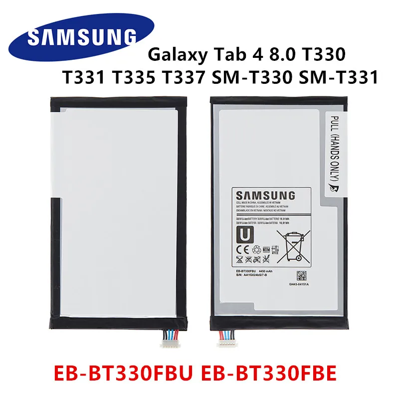 Оригинальный аккумулятор SAMSUNG EB-BT330FBU EB-BT330FBE 4450 мАч для Samsung Galaxy Tab 4 8 0 T330 T331 T335 SM-T330
