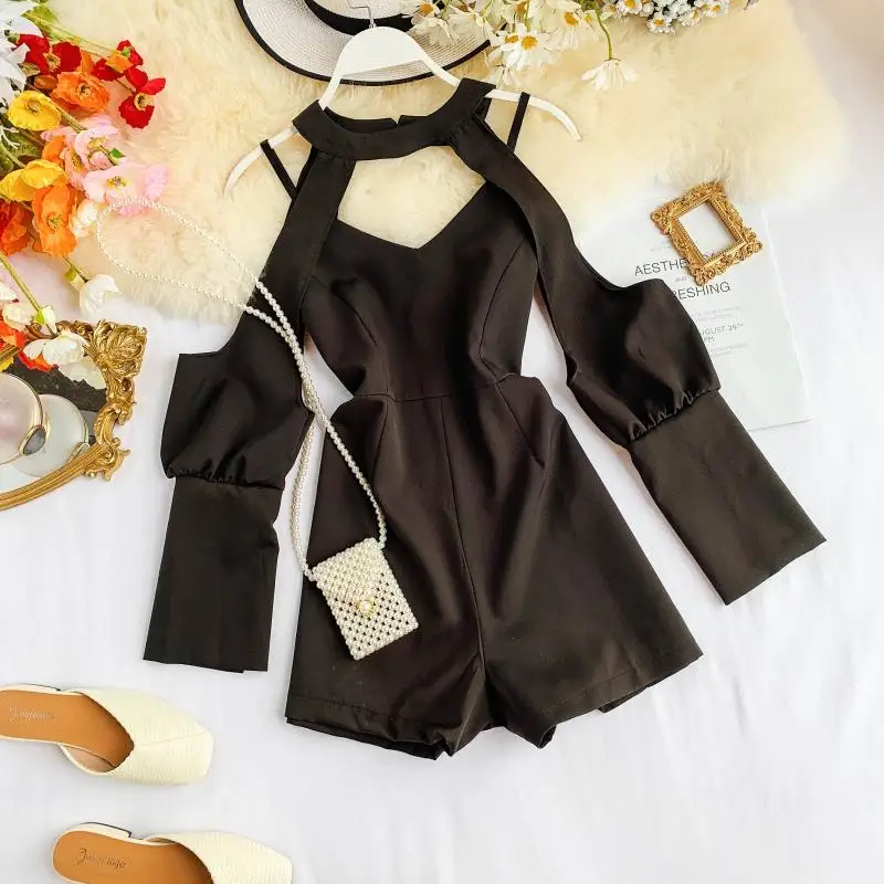 2019 new fashion women's Set off-the-shoulder long-sleeved strap jumpsuit two-piece suit
2019 new fashion women's Set off-the-shoulder long-sleeved strap jumpsuit two-piece suit