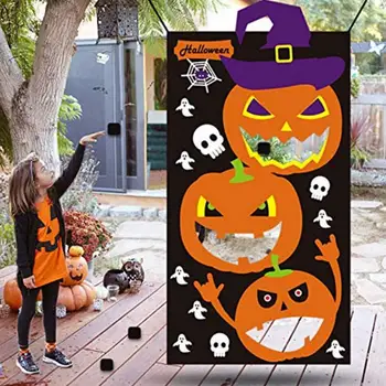 Halloween Pumpkin Bean Bag Toss Game with 3 Bean Bag,Halloween Game for Kids Theme Party Decoration
Halloween Pumpkin Bean Bag Toss Game with 3 Bean Bag,Halloween Game for Kids Theme Party Decoration