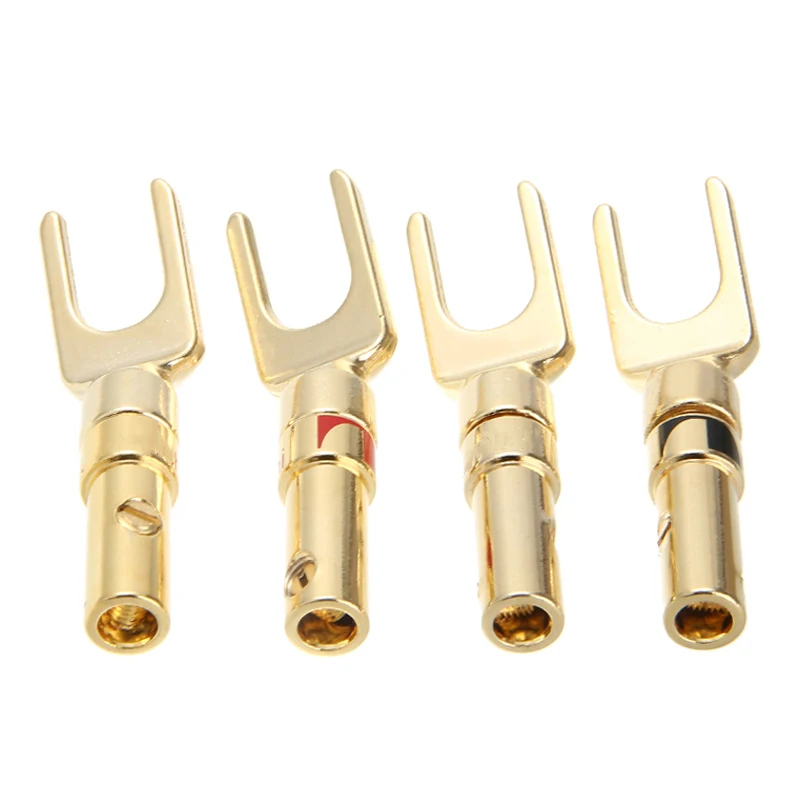 New Arrival 4pcs Y/U- type Banana Plug Connector Speaker Cable Power Terminals Connectors Spade Connector for Binding Post
New Arrival 4pcs Y/U- type Banana Plug Connector Speaker Cable Power Terminals Connectors Spade Connector for Binding Post