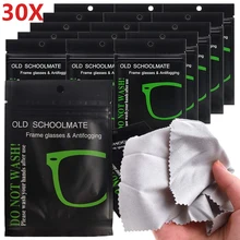 

30Pcs Reusable Anti-Fog Glasses Wipes Suede Pre-moistened Antifog Lens Cloth Defogger Eyeglass Wipe Eye Glasses Prevent Fogging