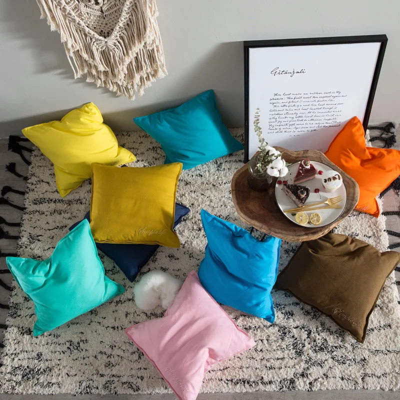 Bed Sheet Candy-Colored Solid Color 100% Cotton Canvas Embroidery Pillow Simple Lettered Embroidery Backrest
Bed Sheet Candy-Colored Solid Color 100% Cotton Canvas Embroidery Pillow Simple Lettered Embroidery Backrest