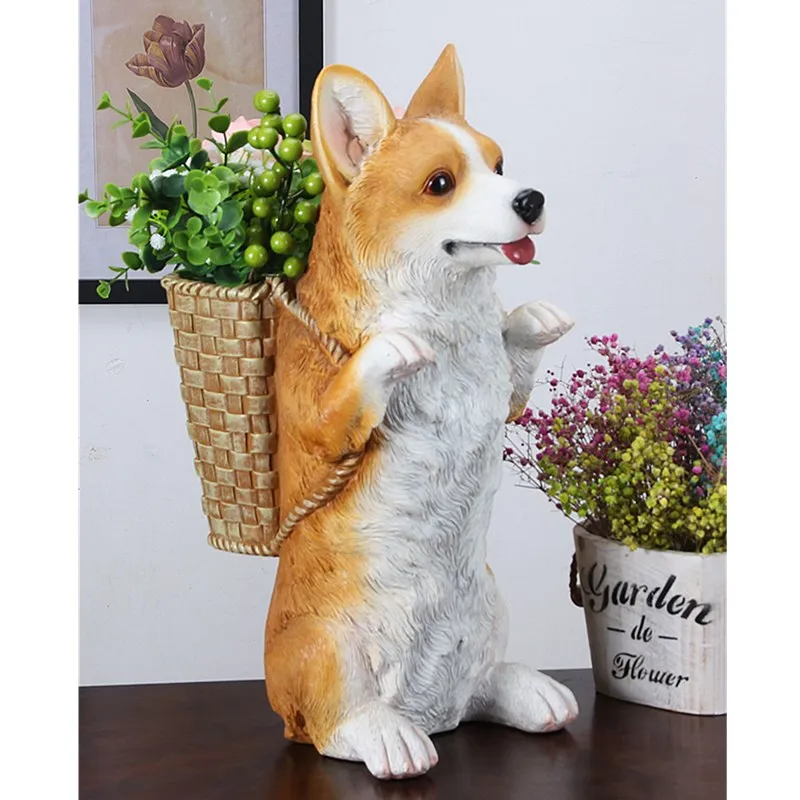 16 Inches European Corgi Dog Flower Stand Flower Vases Decorative Flower Pot Room Study Hallway Home Plant Pot Decorations R2851
16 Inches European Corgi Dog Flower Stand Flower Vases Decorative Flower Pot Room Study Hallway Home Plant Pot Decorations R2851