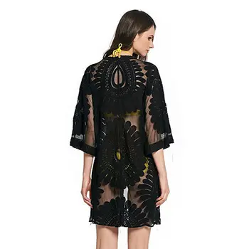 Bikini 2020 Women Beach Cover Up Embroidery Half Sleeve Chiffon Kimono Cardigan Cover Ups Tops Black White Beach Wear
Bikini 2020 Women Beach Cover Up Embroidery Half Sleeve Chiffon Kimono Cardigan Cover Ups Tops Black White Beach Wear