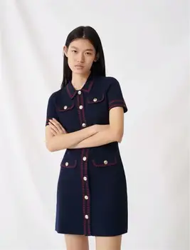 2020 Summer Temperament Small Xiangfeng Open Line Edge Row Buckle Slim Fit Short Sleeve Dress 22002
2020 Summer Temperament Small Xiangfeng Open Line Edge Row Buckle Slim Fit Short Sleeve Dress 22002