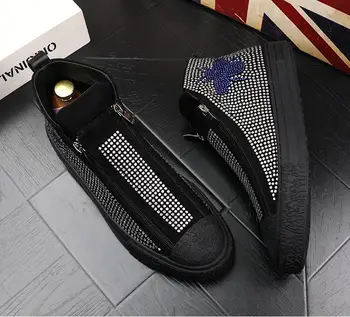 Street New style Men's Designer suede rhinestones high tops Casual flats platform Shoes skateboard Shoes Sapato Social Masculino
Street New style Men's Designer suede rhinestones high tops Casual flats platform Shoes skateboard Shoes Sapato Social Masculino