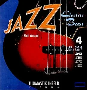 Jf344 jazz flat wound bass guitar strings, nickel, flat braid, 43-100, Thomastik
Jf344 jazz flat wound bass guitar strings, nickel, flat braid, 43-100, Thomastik