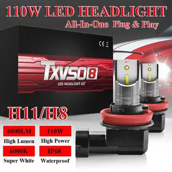 Discount! 2PCS H11/H8 6000LM 6000K 110W IP68 Perfect 360-degree Beam LED Headlight High or Low Beam Bulbs Headlights Fog Lights
Discount! 2PCS H11/H8 6000LM 6000K 110W IP68 Perfect 360-degree Beam LED Headlight High or Low Beam Bulbs Headlights Fog Lights