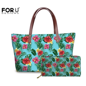FORUDESIGNS Female Big Handbags Set With Long Wallets Zipepr Tropical Hibiscus Palm Leaves Monstera-leaf Pattern Fashion Purse 
FORUDESIGNS Female Big Handbags Set With Long Wallets Zipepr Tropical Hibiscus Palm Leaves Monstera-leaf Pattern Fashion Purse
