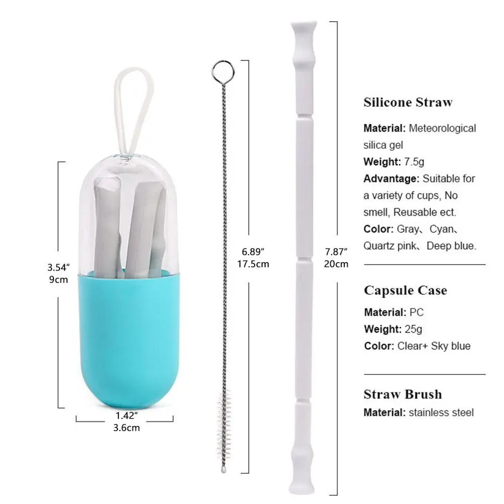 Silicone Drinking Straws Eco-friendly Reusable Straws Folding Straight Straw with Cleaning Brush Bar Party Supplies Travel Home 
Silicone Drinking Straws Eco-friendly Reusable Straws Folding Straight Straw with Cleaning Brush Bar Party Supplies Travel Home
