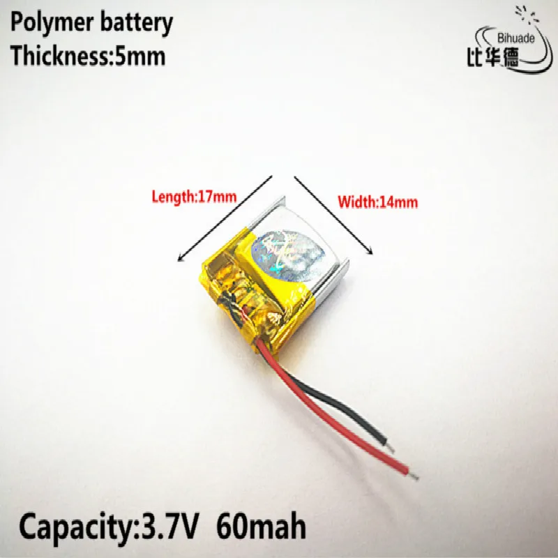 Liter energy battery Good Qulity 3.7V 60mAH 501417 Polymer lithium ion / Li-ion for TOY POWER BANK GPS mp3 mp4 | Электроника