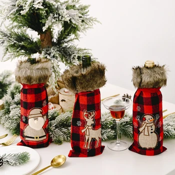 1PCS Christmas Red Wine Bottle Covers Bag Holiday Santa Claus Champagne Bottle Cover Christmas Decorations For Home 
1PCS Christmas Red Wine Bottle Covers Bag Holiday Santa Claus Champagne Bottle Cover Christmas Decorations For Home