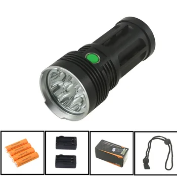 Rechargeable 10000 Lumens Flashlights 5 Modes 9X XML-T6 LED Large Size Hunting Fishing Outdoor Torch With 18650 Battery Charger
Rechargeable 10000 Lumens Flashlights 5 Modes 9X XML-T6 LED Large Size Hunting Fishing Outdoor Torch With 18650 Battery Charger
