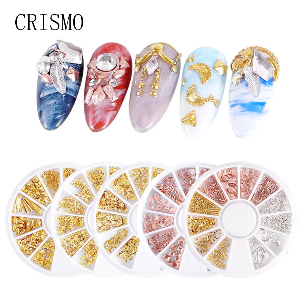 CRISMO Mixed Color Chameleon Nail Rhinestone In Wheel Metal Chain Leaf Patterns 3D Stone Nail Art Decoration Idea Nail
CRISMO Mixed Color Chameleon Nail Rhinestone In Wheel Metal Chain Leaf Patterns 3D Stone Nail Art Decoration Idea Nail