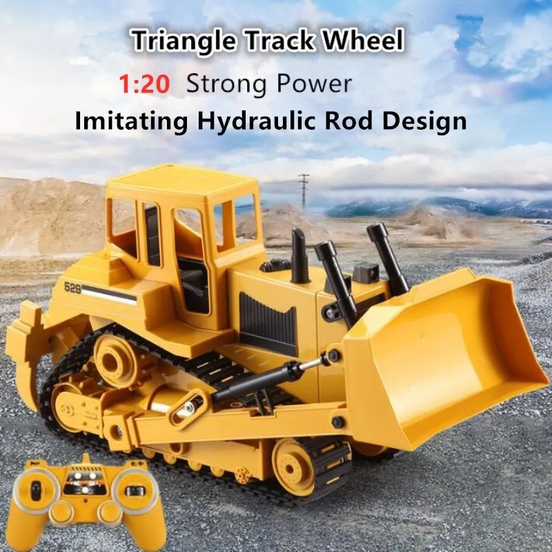 

High Simulation Large RC Excavator 2.4G 30mins Triangle Track Sound Light Hydraulic Music Rod Design Engineering Vehicle Gifts