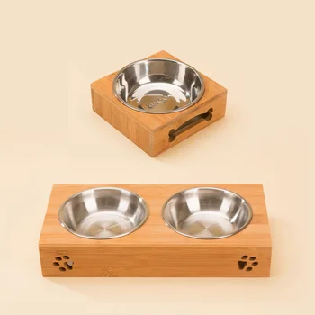 Pet dog bowl bamboo bowl rack stainless steel bowl dog Teddy golden retriever rice bowl rice bowl cat bowl single Bowl double
Pet dog bowl bamboo bowl rack stainless steel bowl dog Teddy golden retriever rice bowl rice bowl cat bowl single Bowl double