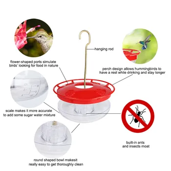 Hanging Hummingbird Feeder with 4 Feeding Ports Yard Window Bird Gift 12 ounce bebederos para palomas WY522
Hanging Hummingbird Feeder with 4 Feeding Ports Yard Window Bird Gift 12 ounce bebederos para palomas WY522