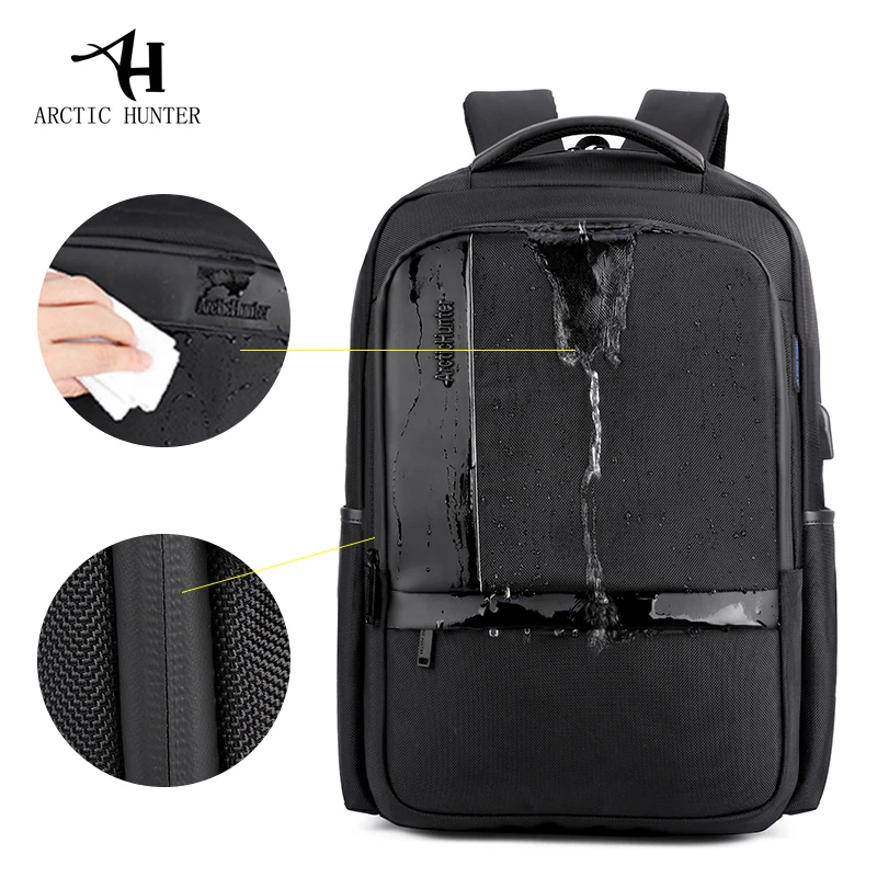 ARCTIC HUNTER Модный водонепроницаемый мужской рюкзак для ноутбука USB зарядка школьный