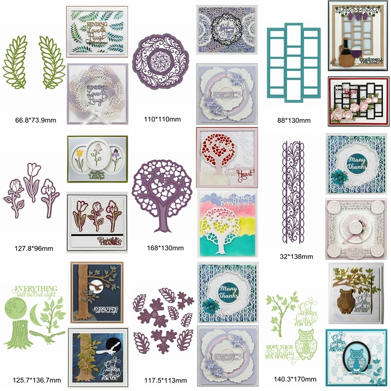 Tree Branch Flower Owl Leaves Moon Lace Hollowed Round Square Frame Metal Cutting Dies Scrapbook Craft Decorate Card Die Cut New
Tree Branch Flower Owl Leaves Moon Lace Hollowed Round Square Frame Metal Cutting Dies Scrapbook Craft Decorate Card Die Cut New