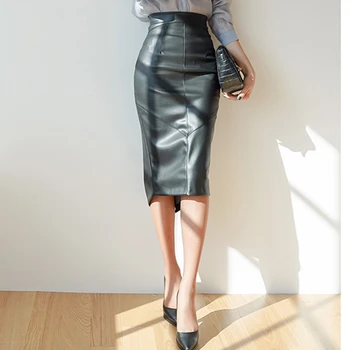 Women High Waist Faux Leather Pencil Bodycon Midi Skirts Office Lady Elegant Wear Spring New Fashion
Women High Waist Faux Leather Pencil Bodycon Midi Skirts Office Lady Elegant Wear Spring New Fashion