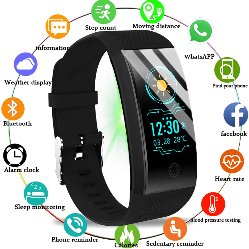

LIGE 2019 New Men Smar Watch Blood Pressure Heart Rate Monitor Basketball Fitness Tracker Sport Smart Bracelet For Android IOS