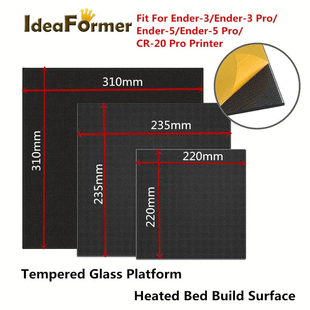 Деталь для 3D принтера Ultrabase Hotbed Platform Build Surface квадратное закаленное стекло Plate