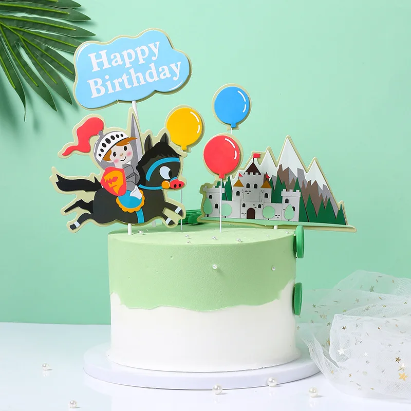 Happy Birthday Cake Topper Castle knight Prince Warrior Anniversaire Decor Flag DIY Baking Supplies Cupcake Toppers Baby Shower
Happy Birthday Cake Topper Castle knight Prince Warrior Anniversaire Decor Flag DIY Baking Supplies Cupcake Toppers Baby Shower