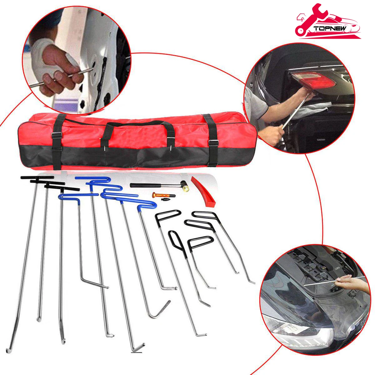 Paintless Dent Removal Rods Hooks Hammer Car Dent Remover Kit Glue Stick Removal Hail Rods Tool Set
Paintless Dent Removal Rods Hooks Hammer Car Dent Remover Kit Glue Stick Removal Hail Rods Tool Set