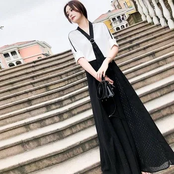 2020 new chiffon two-piece suit fashion slim wide leg pants V-neck shirt set
2020 new chiffon two-piece suit fashion slim wide leg pants V-neck shirt set