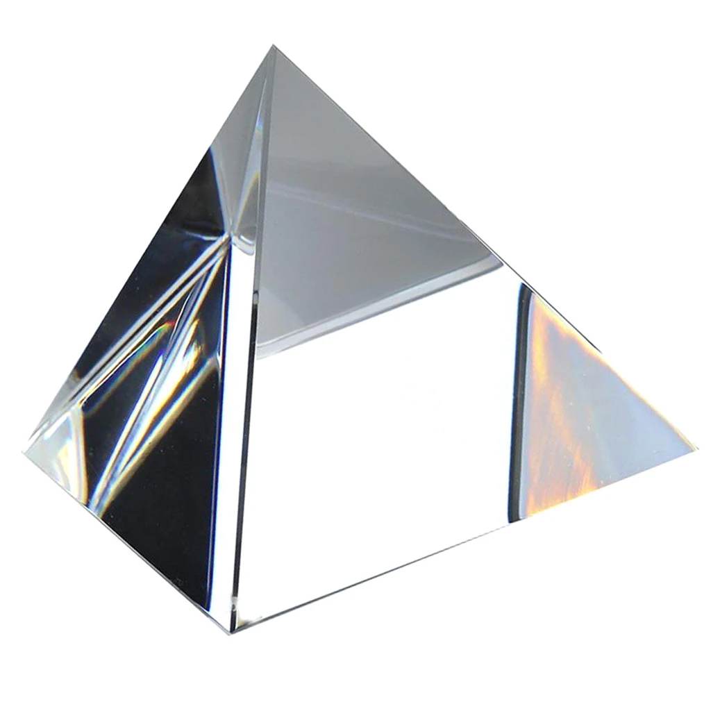 2.4'' Transparent K9 Crystal Optical Pyramid Prism Suncather, Paperweight Collectible Home Ornament Gift 2.4'' Transparent K9 Crystal Optical Pyramid Prism Suncather, Paperweight Collectible Home Ornament Gift