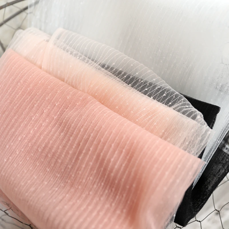 Mesh Fabric 3 Meters Off White Pink Black Stripe Dot Tulle Gauze Material Dress Clothes Doll Sewing Cloth 150cm 59in wide M16C1
Mesh Fabric 3 Meters Off White Pink Black Stripe Dot Tulle Gauze Material Dress Clothes Doll Sewing Cloth 150cm 59in wide M16C1