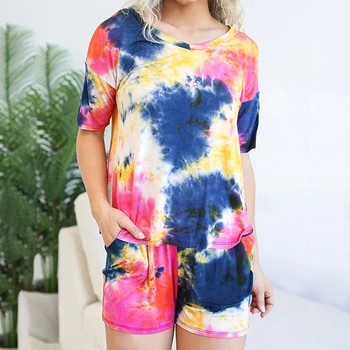 Hot Womens Tie Dye Printed Short Pajamas Set Short Sleeve Tops And Shorts Set plus size Loungewear Nightwear Sleepwear 2020
Hot Womens Tie Dye Printed Short Pajamas Set Short Sleeve Tops And Shorts Set plus size Loungewear Nightwear Sleepwear 2020