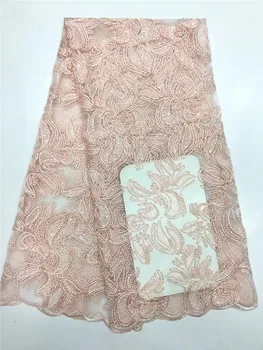 New pink sequence French Nigerian sequins net tulle mesh Swiss lace fabric for dress 5yards/lotFZ919 
New pink sequence French Nigerian sequins net tulle mesh Swiss lace fabric for dress 5yards/lotFZ919