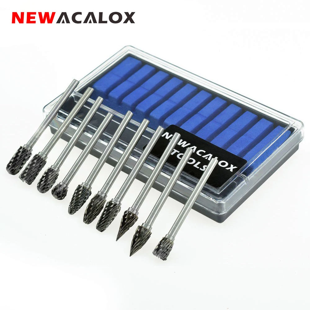 NEWACALOX 10 шт./20 шт. набор сверл из карбида Dremel с алмазным стеклом вращающиеся сверла