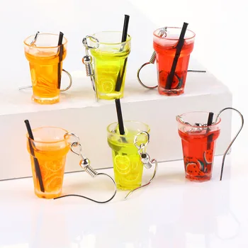Candy Color Lovely Simulation Fruit Drink Bottle Resin Drop Earrings Lemon Watermelon Cup Dangle Earring For Women Jewelry
Candy Color Lovely Simulation Fruit Drink Bottle Resin Drop Earrings Lemon Watermelon Cup Dangle Earring For Women Jewelry