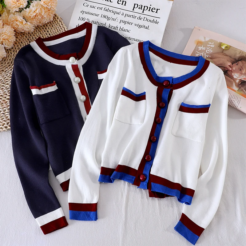 2020 Autumn New Arrival Women Chic Cardigans Single Breasted Knitted Open Stitch Hit Color Sweater Coat Casual Outerwear
2020 Autumn New Arrival Women Chic Cardigans Single Breasted Knitted Open Stitch Hit Color Sweater Coat Casual Outerwear