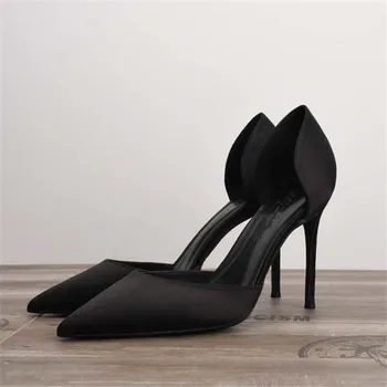 New satin, pointy, pointed, high-heeled, satin, thin, high-heeled sandals with sexy pumps and oversized sandals for women
New satin, pointy, pointed, high-heeled, satin, thin, high-heeled sandals with sexy pumps and oversized sandals for women