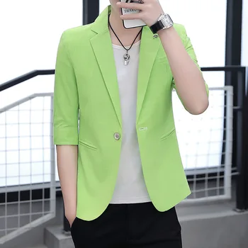 2019 Summer Fashion Small Suit Coat Male Leisure Joker Slim Fit Middle Sleeve Thin Section Suit Top
2019 Summer Fashion Small Suit Coat Male Leisure Joker Slim Fit Middle Sleeve Thin Section Suit Top