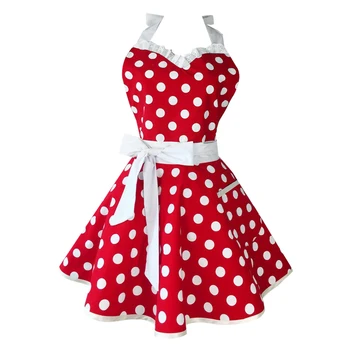Lovely Sweetheart Red Retro Kitchen Aprons Woman Girl Cotton Polka Dot Cooking Salon Vintage Apron Dress Christmas 
Lovely Sweetheart Red Retro Kitchen Aprons Woman Girl Cotton Polka Dot Cooking Salon Vintage Apron Dress Christmas