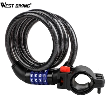 WEST BIKING Bike Lock Anti-theft Bicycle Security Lock 4 Digit Code Combination Password Steel Cable Spiral 1200 mm Cycling Lock
WEST BIKING Bike Lock Anti-theft Bicycle Security Lock 4 Digit Code Combination Password Steel Cable Spiral 1200 mm Cycling Lock