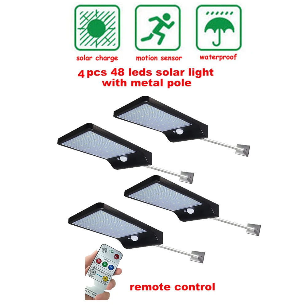 2/4pcs Solar Street Lights Garden Light LED Solar Lamp Wireles Motion Sensor Waterproof Outdoor Lighting Decoration Security Wal 
2/4pcs Solar Street Lights Garden Light LED Solar Lamp Wireles Motion Sensor Waterproof Outdoor Lighting Decoration Security Wal
