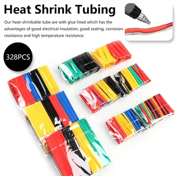 328pcs Assorted Polyolefin Heat Shrink Tubing Tube Cable Sleeves Wrap Wire Set 8 Size Insulation Sleeving Thermal Casing
328pcs Assorted Polyolefin Heat Shrink Tubing Tube Cable Sleeves Wrap Wire Set 8 Size Insulation Sleeving Thermal Casing