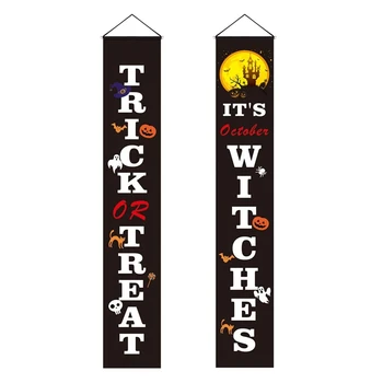 Halloween Decorations Porch Sign Set - Trick or Treat & It's Witches Welcome Banners Couplets for Front Door Wall Indoor
Halloween Decorations Porch Sign Set - Trick or Treat & It's Witches Welcome Banners Couplets for Front Door Wall Indoor