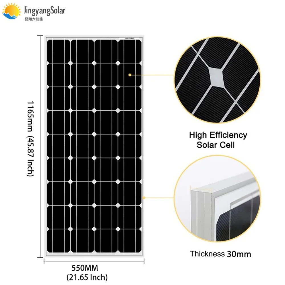 Монокристаллическая солнечная панель 18 в 100 Вт/200 Вт/300 Вт/400 Вт для зарядки 12 В
