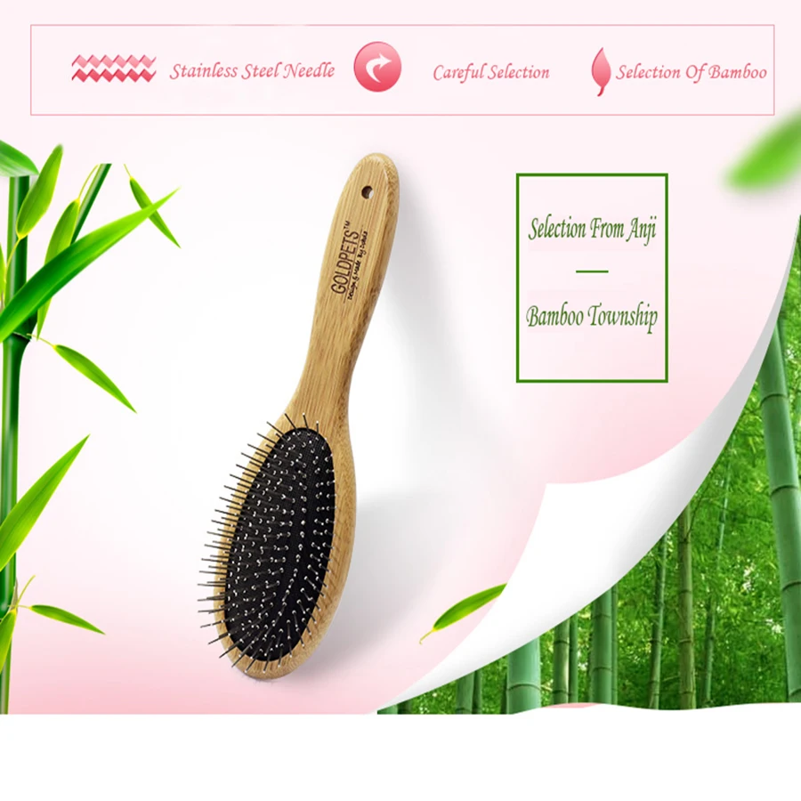 Фото Rubber Airbag Massage Comb Dogs Brush Needle Hair Removal Polisher Honden Kammen Stainless Steel Young Pet Tools BB50GS | Дом и сад