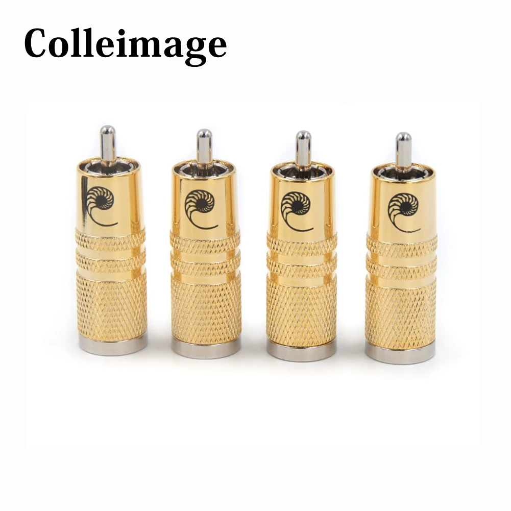 

Colleimage Hifi 4pcs Silver Plated Cardas RCA Connector Plugs RCA Male interconnect Cable Electrical Plug Audio Cable Connector