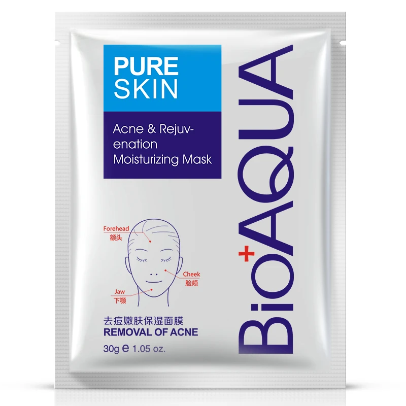 

5pc BIOAQUA Acne Treatment Facial Mask Effective Removal Acne Face Mask Moisture Nourishing Oil Control Mask Sheet For Man/Woman