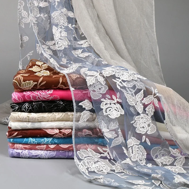 Fashion Plain Lace Floral Patchwork Silk Shawl Scarf Women High Quality Soft Thin Pashmina Stole Bufandas Muslim Hijab 180*90Cm
Fashion Plain Lace Floral Patchwork Silk Shawl Scarf Women High Quality Soft Thin Pashmina Stole Bufandas Muslim Hijab 180*90Cm