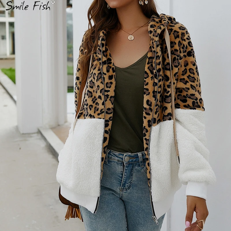 Leopard Printed Hoodie Long Sleeve Women Coat Loose Fashion Patchwork Autumn Winter Warm Coat Zip-up Pockets Streetwear M0607
Leopard Printed Hoodie Long Sleeve Women Coat Loose Fashion Patchwork Autumn Winter Warm Coat Zip-up Pockets Streetwear M0607