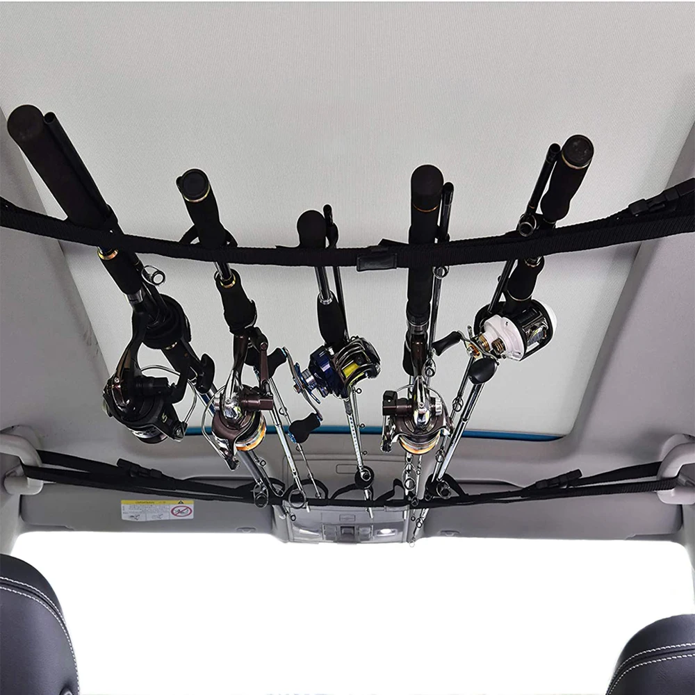 Description Picture 3 of itemCar Seat Fishing Rod Rack Set Car Fishing Rod Rack Strap Adjustable Car Fishing Rod Rack Car Fixing Belt